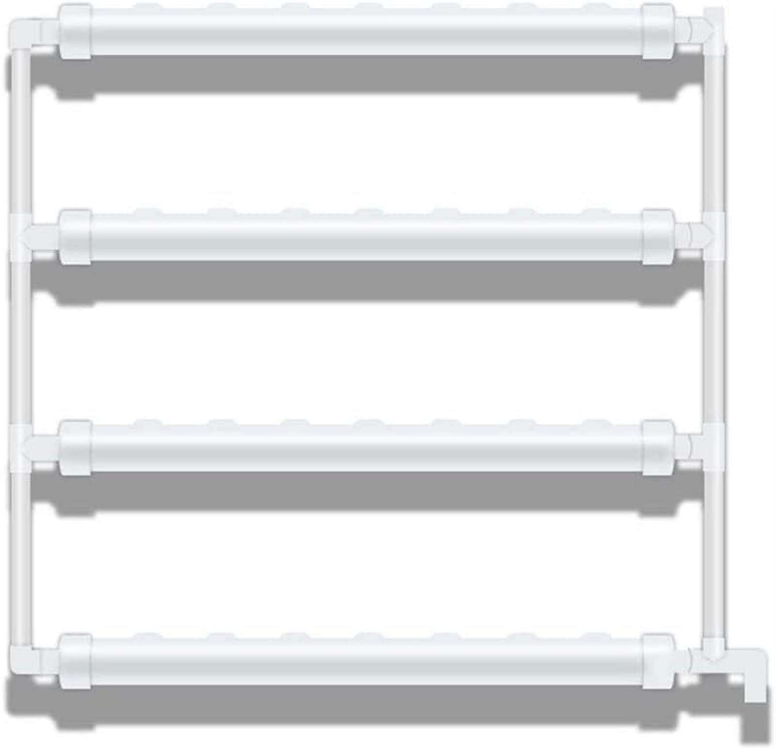 Wall-Mounted Hydroponic Grow Kit - 28 Plant Sites with 4 PVC Pipes, Water Pump, Timer, Net Pots & Sponges | Indoor Herb Garden System for Home, Kitchen, or Apartment Gardening
