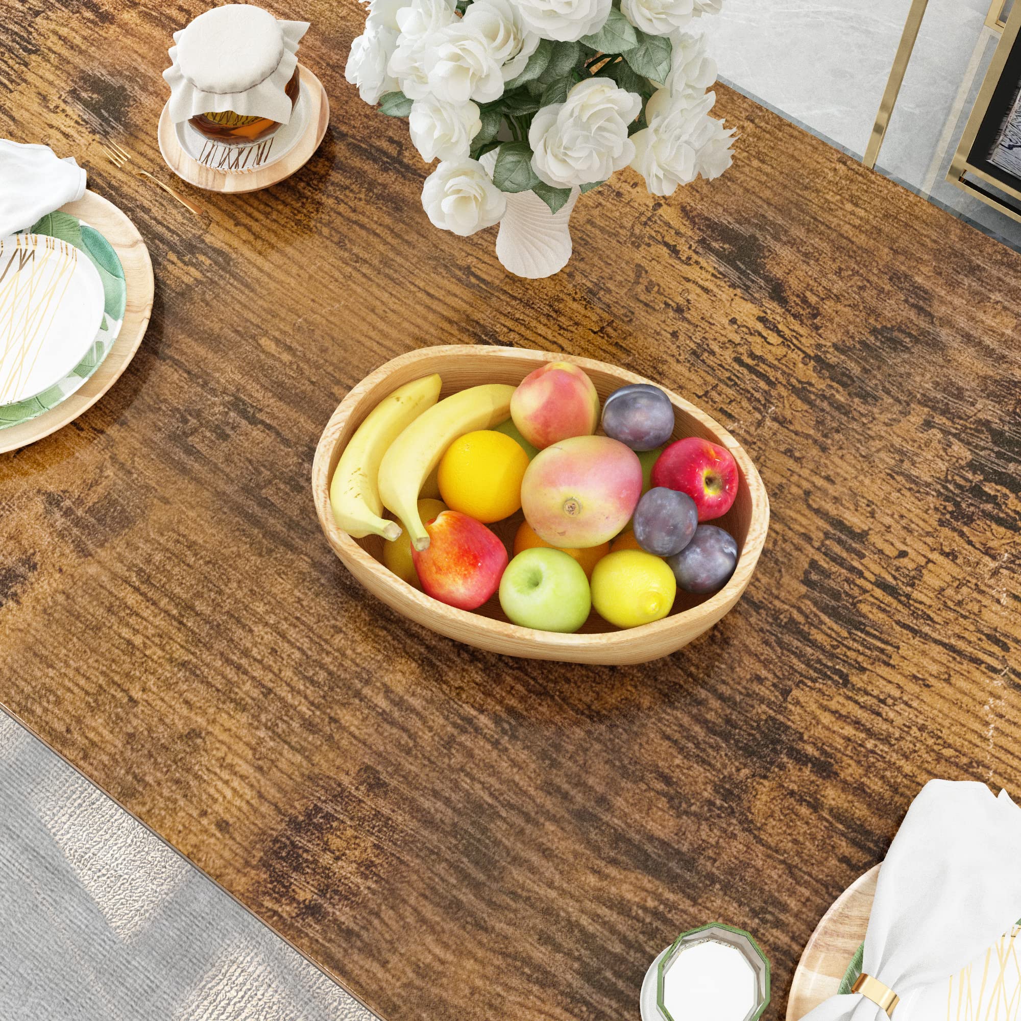 DKLGG 4-Piece Modern Dining Table Set with Wooden Top & Adjustable Metal Legs - Compact Kitchen Table and Chairs for Small Spaces | Perfect for Apartments, Breakfast Nooks & Cozy Dining Areas