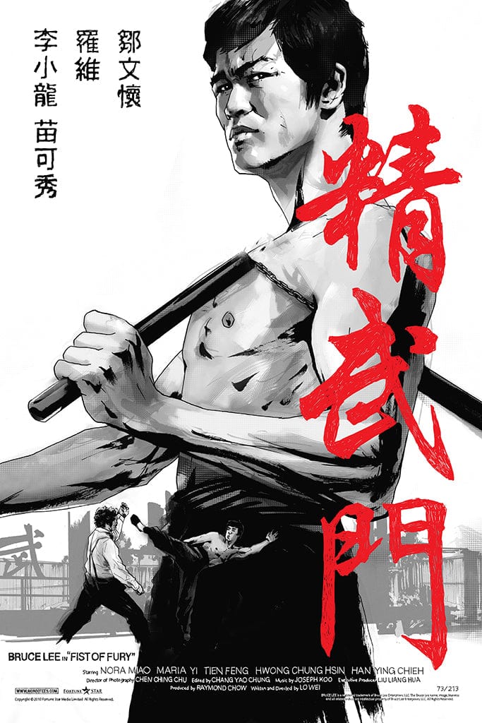 Fist of Fury Movie Poster - Bruce Lee Classic Film Art Print for Home Theater, Office & Martial Arts Gym Decor