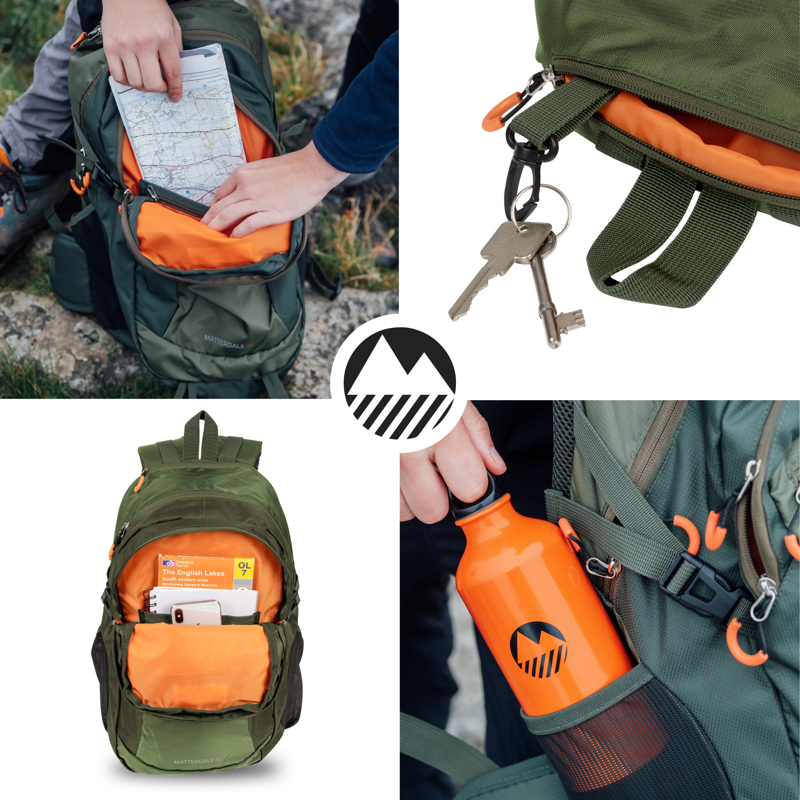 Lightweight 30L Hiking Backpack - Waterproof Daypack for Outdoor Camping, Travel & School - Durable Matterdale Backpack for Men & Women