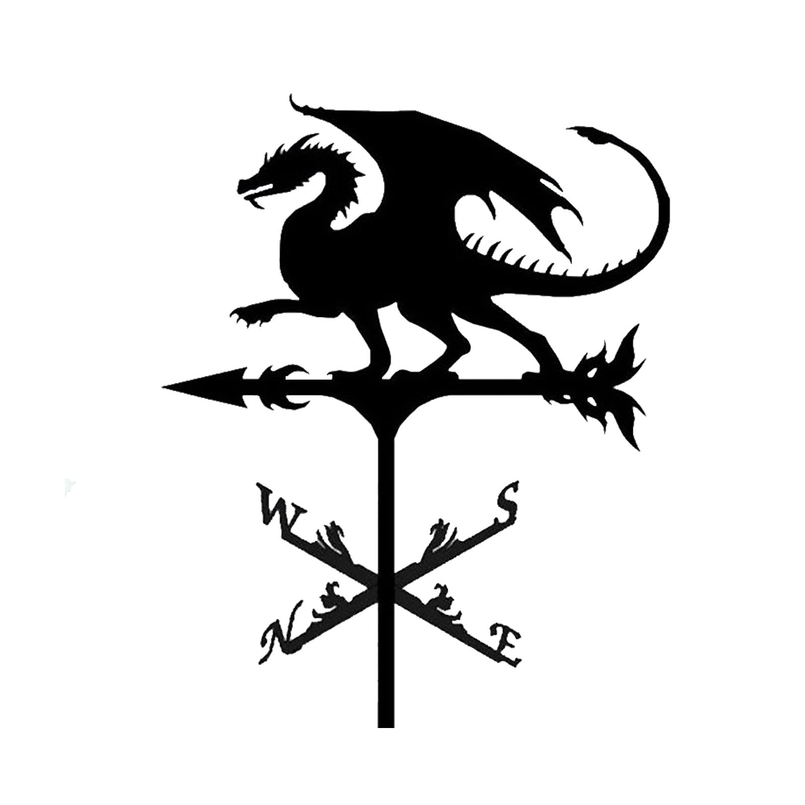Iron Dragon Weather Vane - Metal Garden Stake for Outdoor Patio Decor, Dorm Room & Lawn Decoration | Unique Gift for Birthday & Home Garden Use
