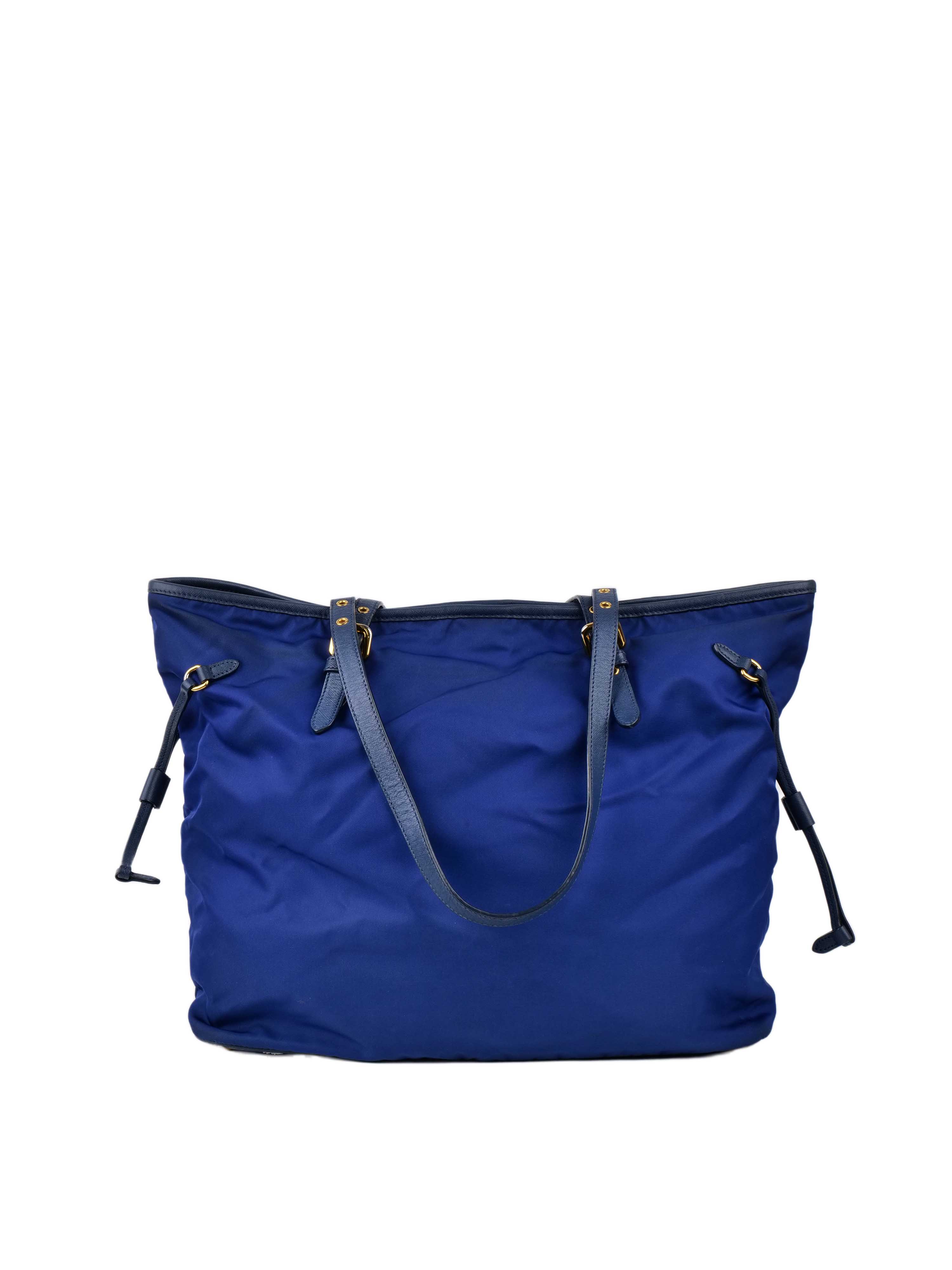 Prada Blue Nylon Tote Bag for Women - Luxury Designer Handbag for Work, Travel & Everyday Use