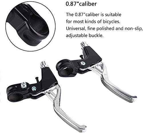 Yiio 1 Pair Universal Aluminum Alloy Bike Brake Levers - Fits Mountain Bikes, Kids Bikes, Folding Bikes, MTB & BMX (2.2cm Diameter) | Durable Handlebar Brake Levers for Cycling Safety & Comfort