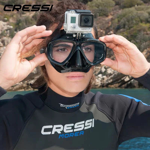 Cressi Action Dive & Snorkel Mask with GoPro Mount - Underwater Camera Compatible for Scuba Diving, Snorkeling & Water Sports Adventures