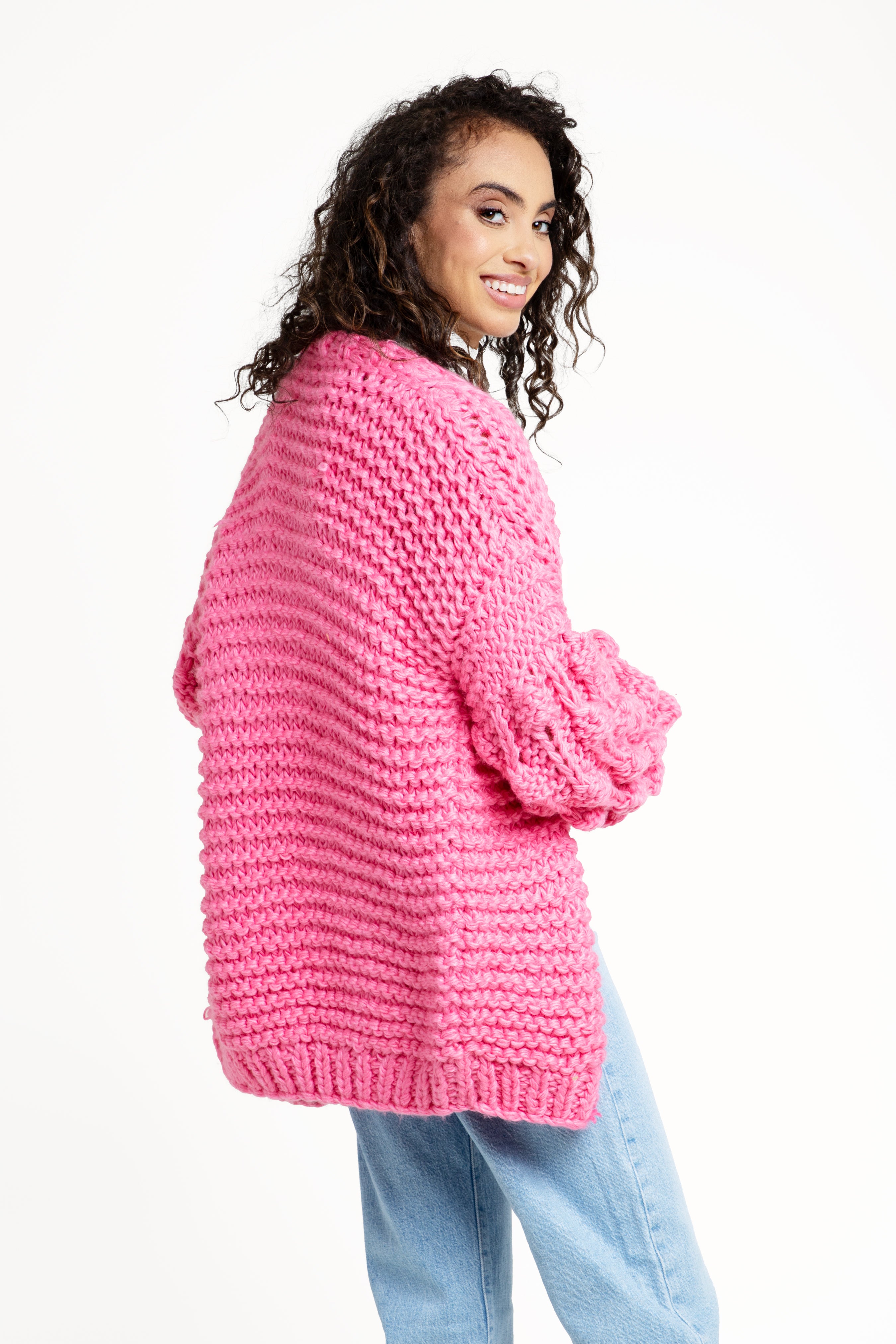 Stylish Knit Cardigan with Bauble Sleeves - Cozy Winter Sweater for Women | Perfect for Office, Date Night & Casual Outfits