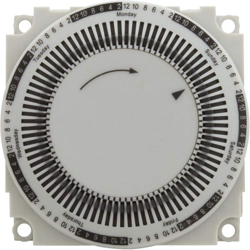 Hydro Quip Timer Replacement - Grasslin SPDT Panel Mount 7-Day Programmable Timer 115V for Pools, Spas, and Irrigation Systems