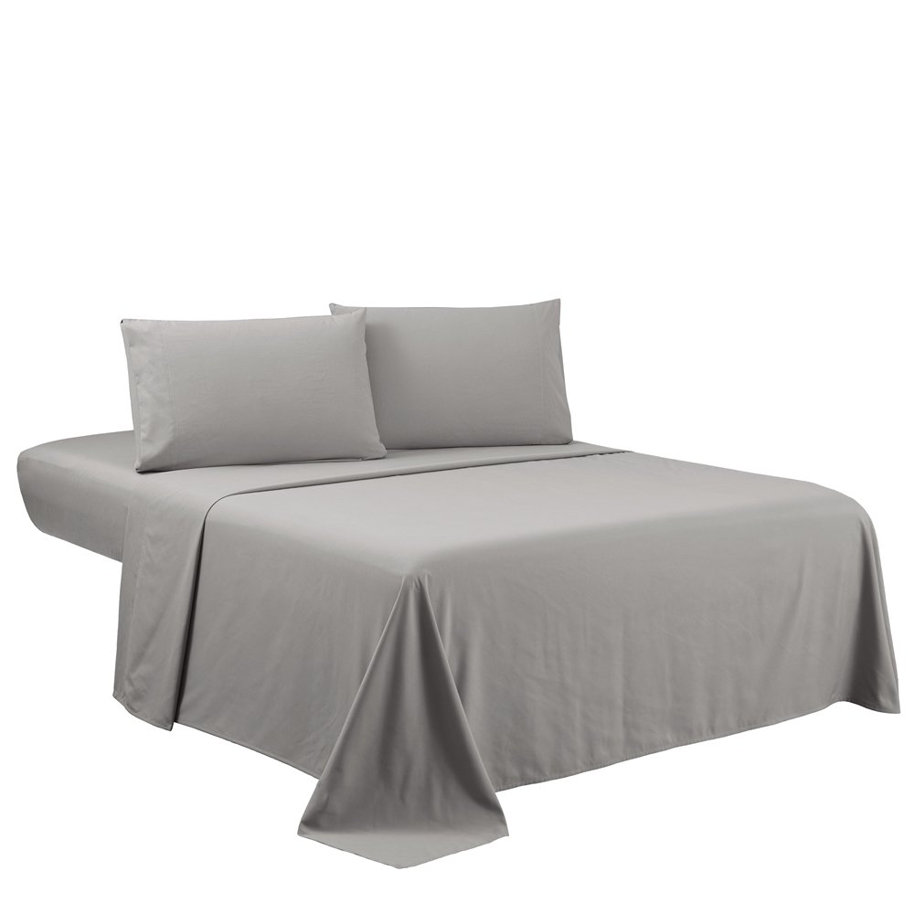 Premium Light Grey Full Size Sheet Set - 4 Piece Adjustable Deep Pocket Bedding (32