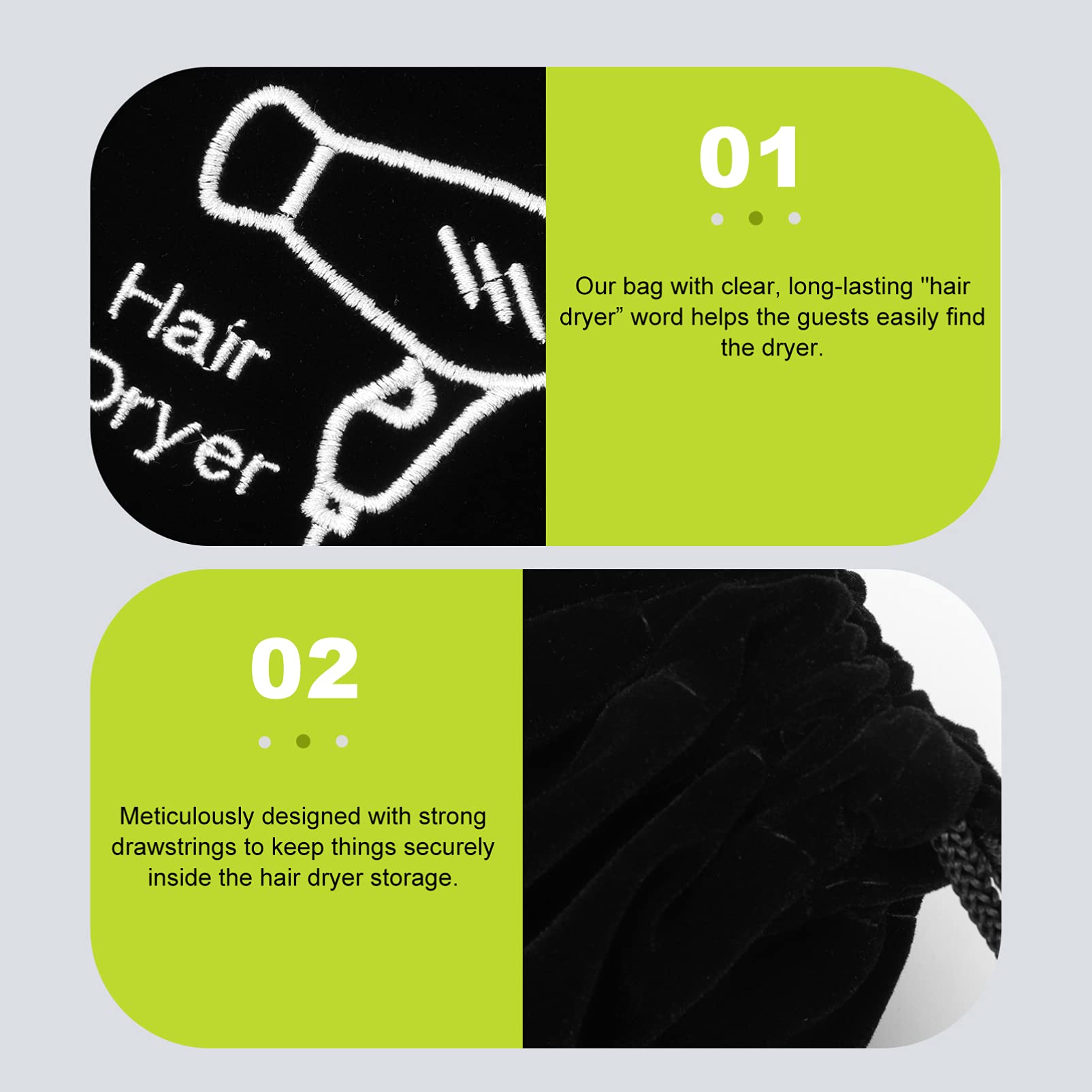 2-Pack Cotton Drawstring Storage Bags for Hair Dryer & Travel Accessories | Dustproof Hair Blower Organizer | Perfect for Travel, Gym & Home Storage