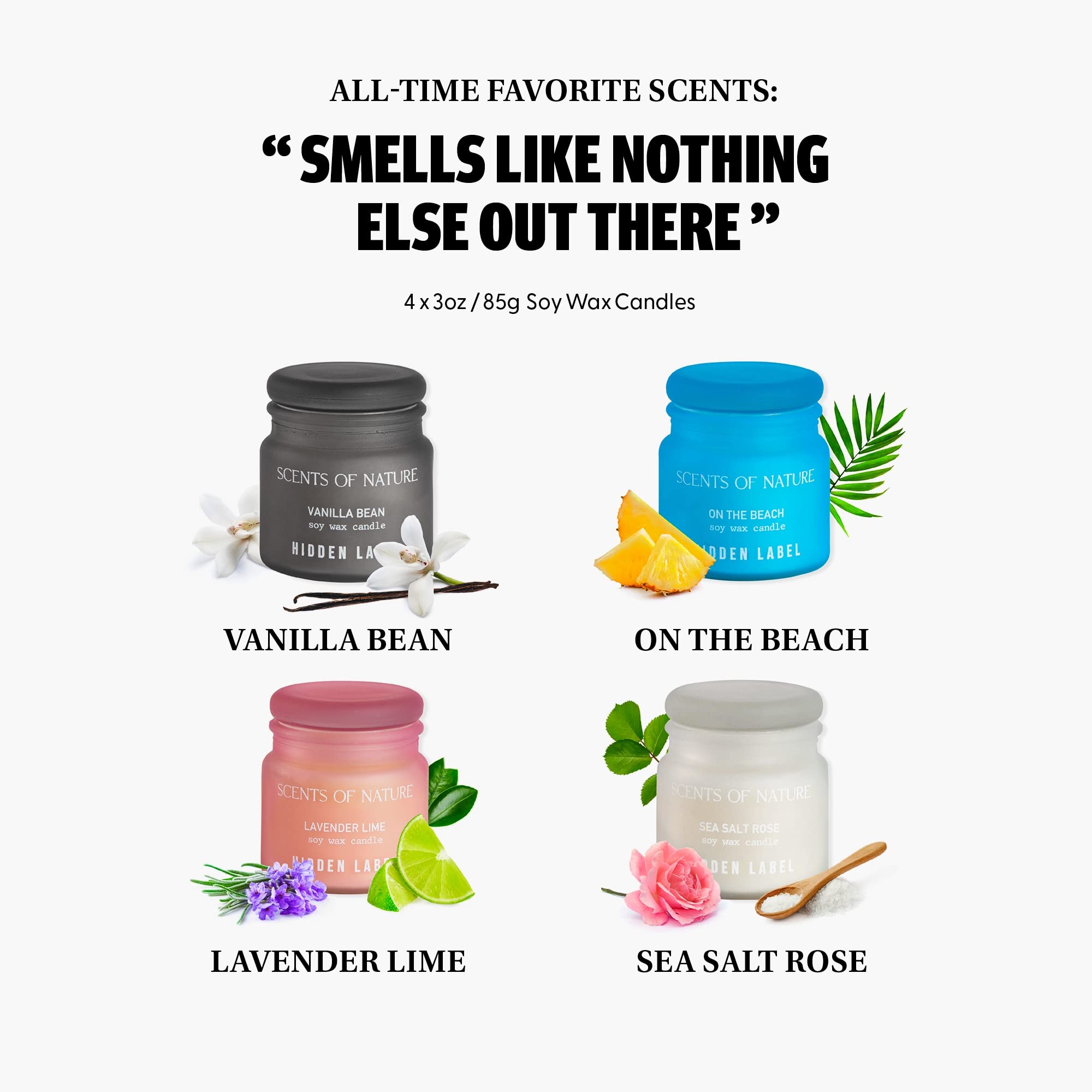Scented Soy Candles Gift Set - 4 Pack Aromatherapy Candles for Women, Perfect Birthday, Valentine's Day, Mother's Day & Christmas Gift for Mom, Sister, Girlfriend - Relaxing Home Decor for Spa Nights & Romantic Dinners (Set 1)