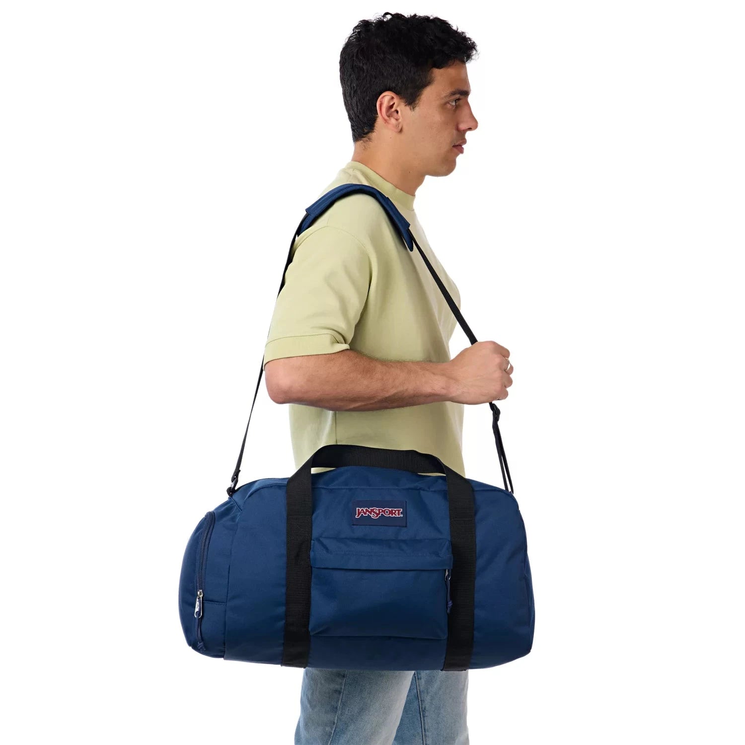 JanSport Weekender Medium Duffel Bag - Navy Blue Travel Duffel for Gym, Weekend Trips & Sports Gear | Durable Carry-On Luggage with Shoulder Strap