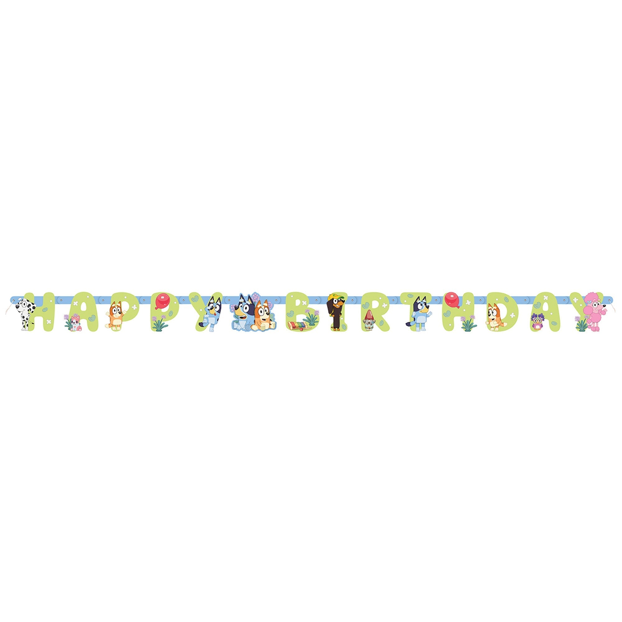Bluey Happy Birthday Jointed Banner - 72 Inch Party Decoration for Kids Birthday, Baby Shower & Themed Events