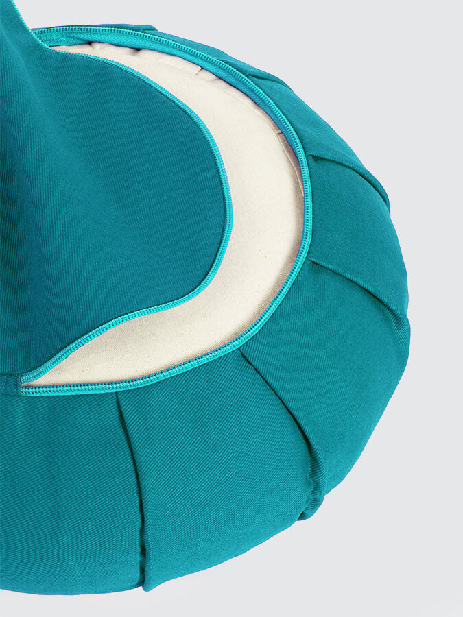 Organic Cotton Round Lotus Zafu Buckwheat Meditation Cushion - GOTS Certified for Yoga, Zen Meditation & Home Decor - Eco-Friendly & Comfortable Support for Mindful Practices