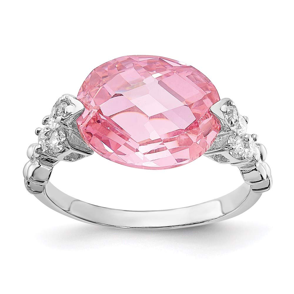 925 Sterling Silver Pink & Clear Cubic Zirconia Ring for Women - Elegant Fine Jewelry Gift for Her - Perfect for Anniversaries, Birthdays & Special Occasions