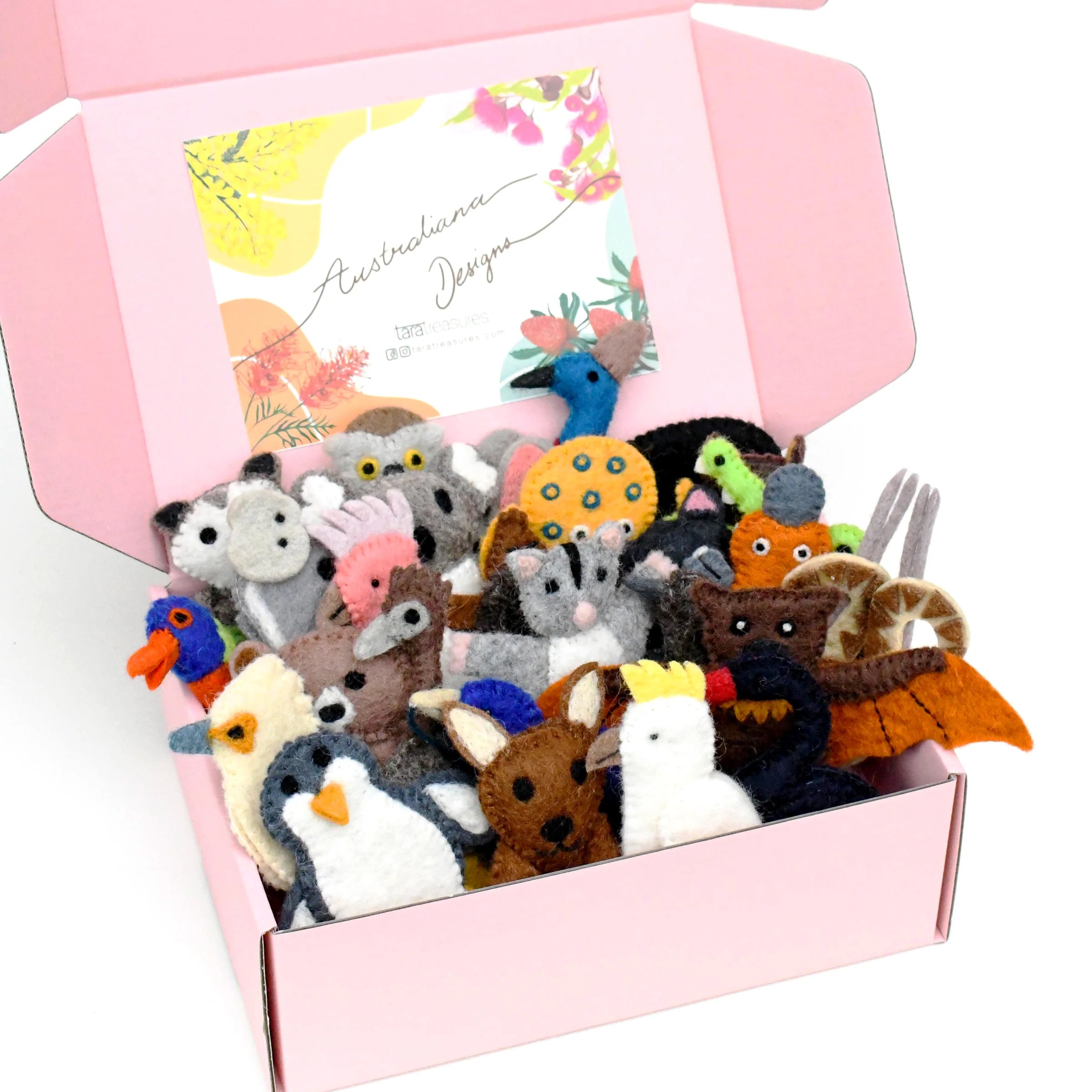 Bulk Felt Finger Puppet Set - 25 Piece Australian Animal Collection for Kids | Perfect for Storytelling, Classroom Activities & Pretend Play