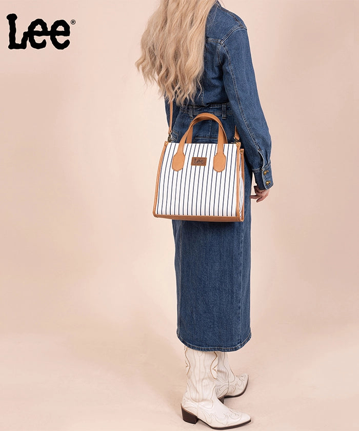 LEE Striped Canvas Tote Bag for Women - Durable & Stylish Large Shoulder Bag - Perfect for Shopping, Beach, Work & Travel Accessories