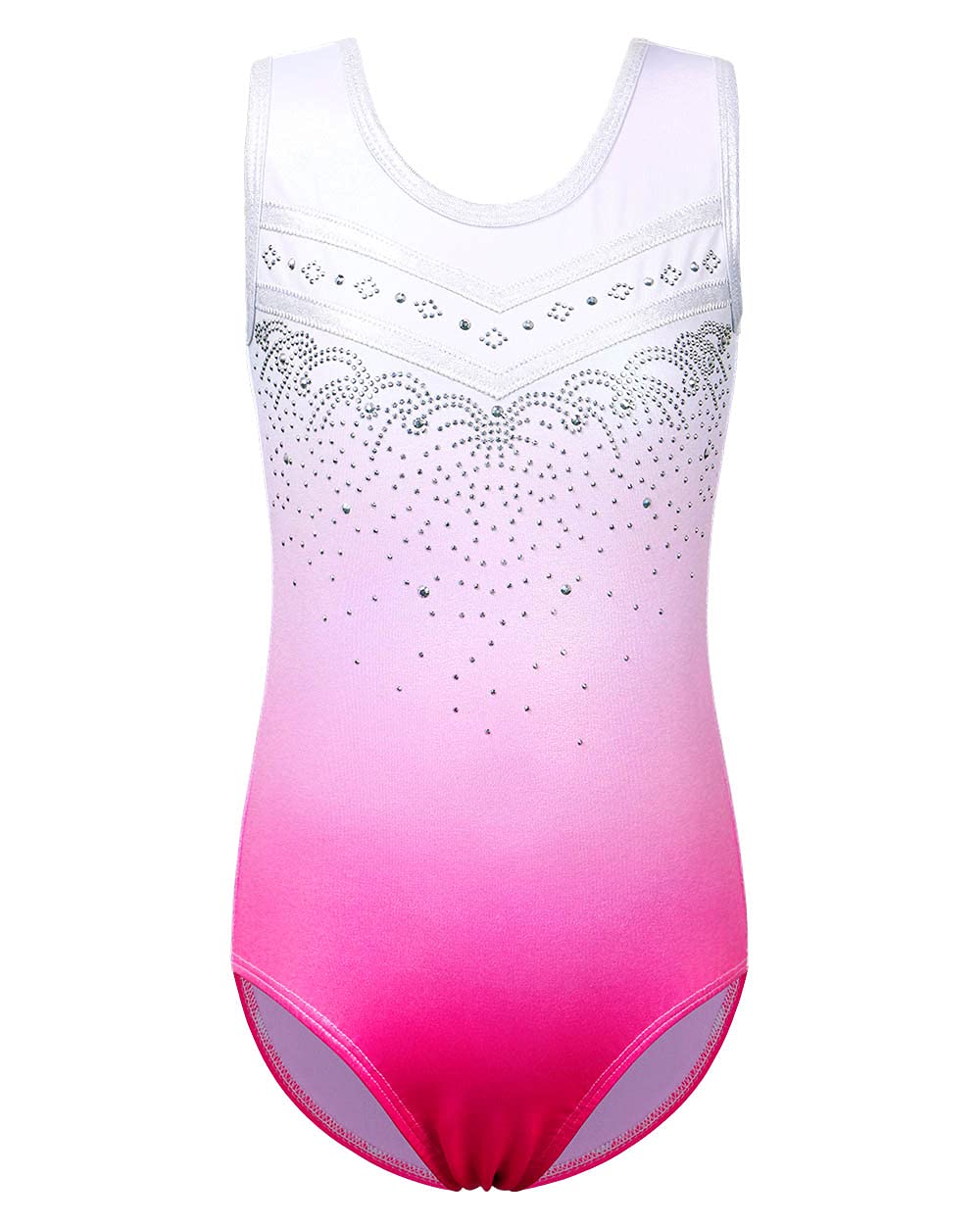 BAOHULU Girls Gymnastics Leotard with Embroidery - Shiny Aqua Rose Diamond Dancewear for Ballet, Cheerleading & Performance