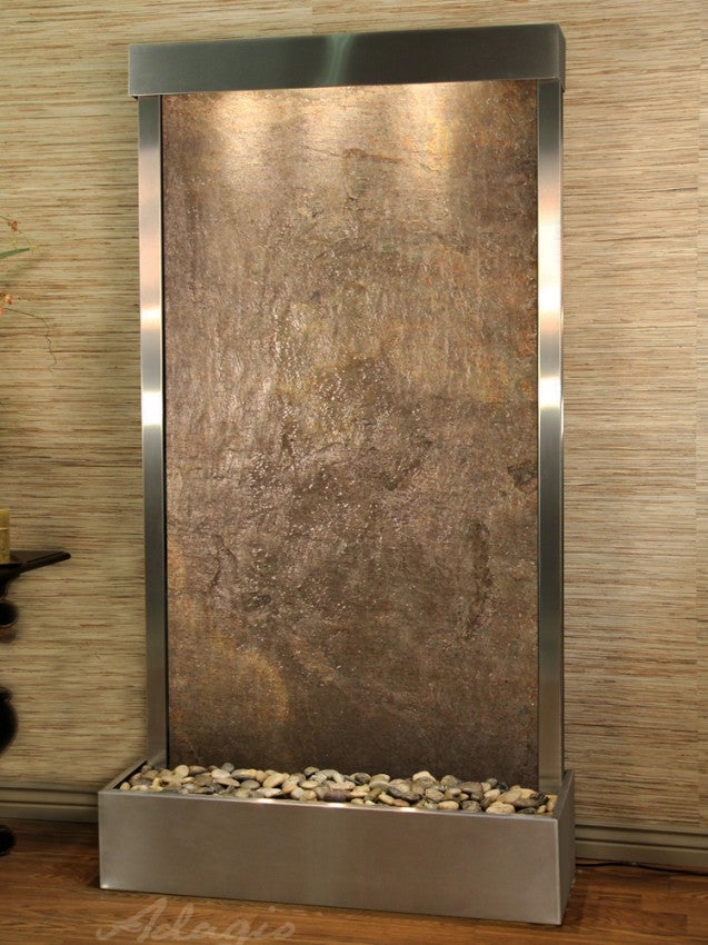 ADAGIO Tranquil River Flush Mount Stainless Steel Green Featherstone Light Fixture TRF2012 - Perfect for Bedroom, Living Room & Bathroom Lighting