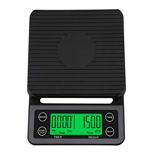 Precision Digital Kitchen Scale 3kg/0.1g - Accurate Electronic Food Scale with Timer for Coffee, Baking & Cooking | Compact Platform Scale for Home, Restaurant & Commercial Use