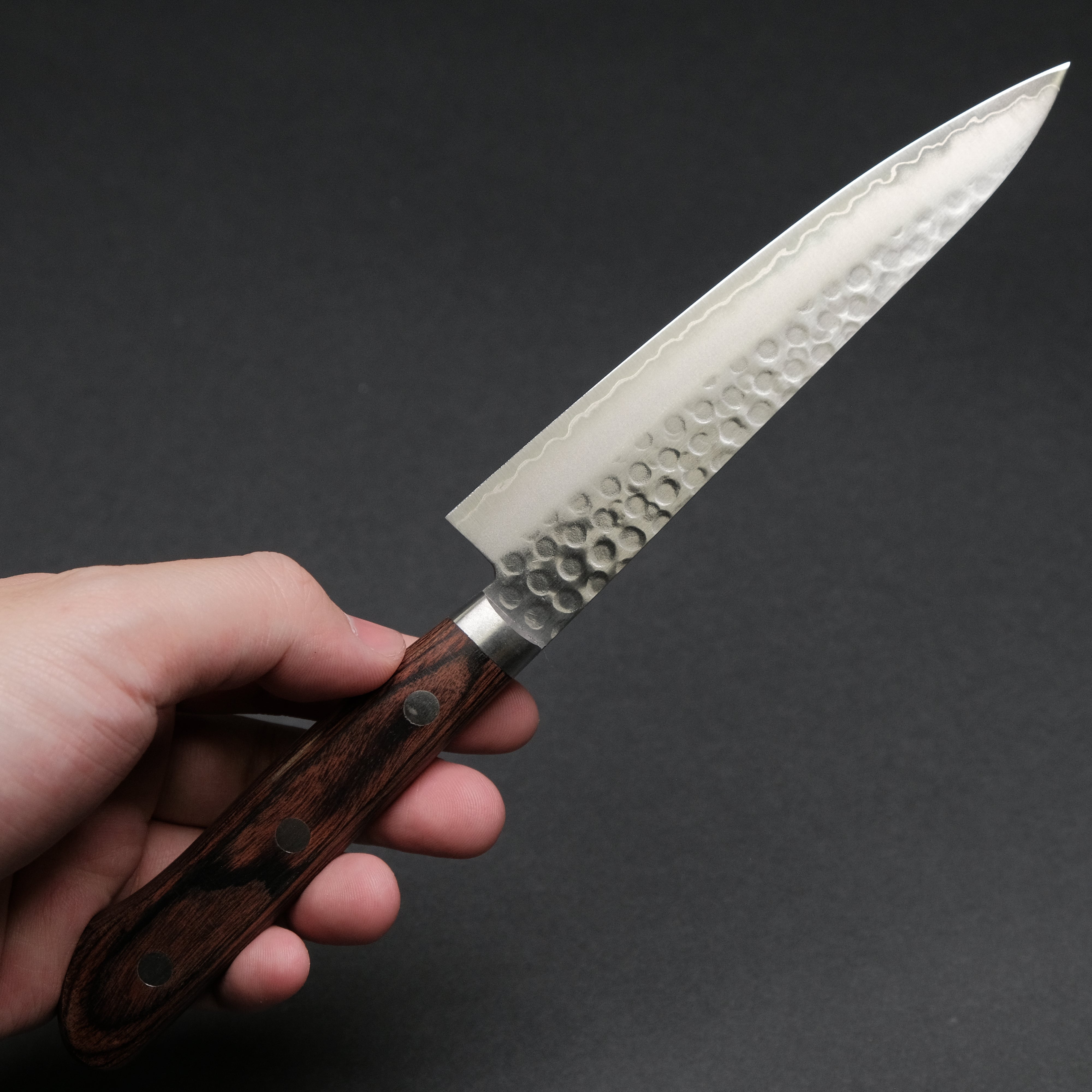 Premium Hitohira Imojiya HG Tsuchime Japanese Knife Set - 135mm Petty & 210mm Gyuto Chef Knives - High Carbon Steel Blade for Sushi, Meat Cutting & Professional Kitchen Use