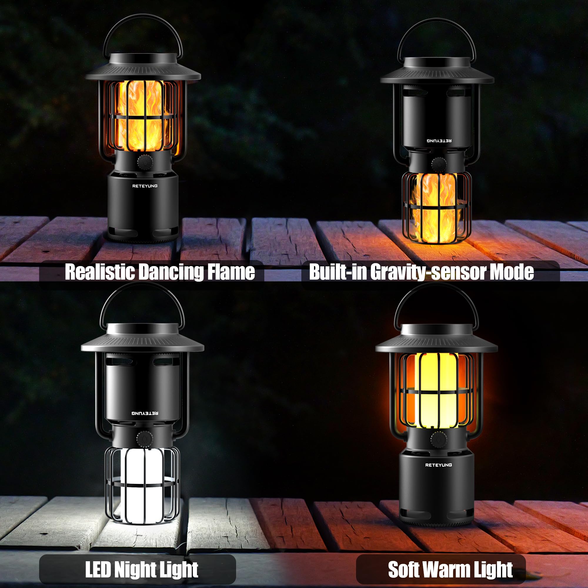 Outdoor Bluetooth Speaker with LED Flame Light - Wireless Portable Speaker for Men & Women, IP65 Waterproof, Wall Mountable - Perfect for Patio, Yard, Camping, Parties & Father's Day Gifts