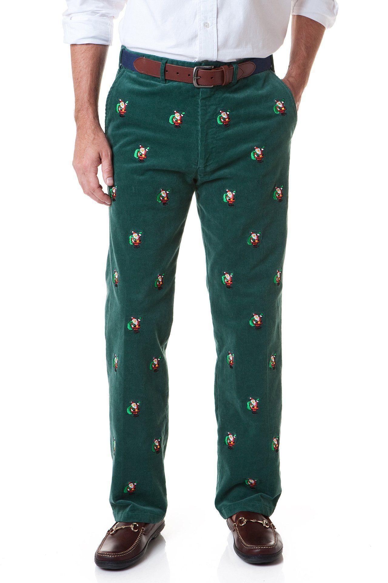 Beachcomber Corduroy Pants for Men - Comfortable Hunter Green Santa Style Pants for Casual Wear & Outdoor Adventures