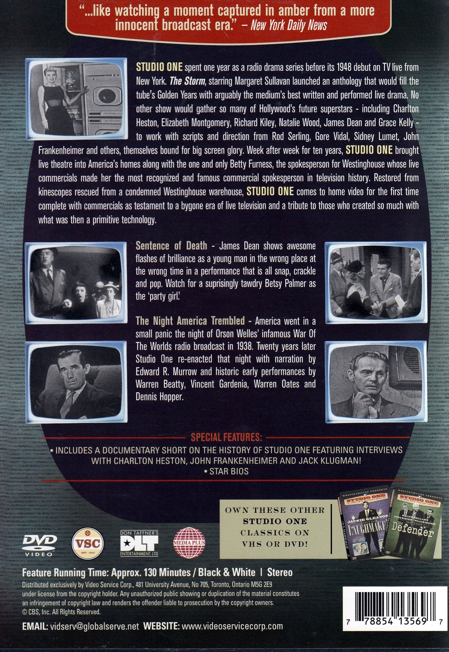 Studio One: Sentence of Death & The Night America Trembled - Classic Thriller DVD Collection for Movie Nights & Vintage TV Enthusiasts