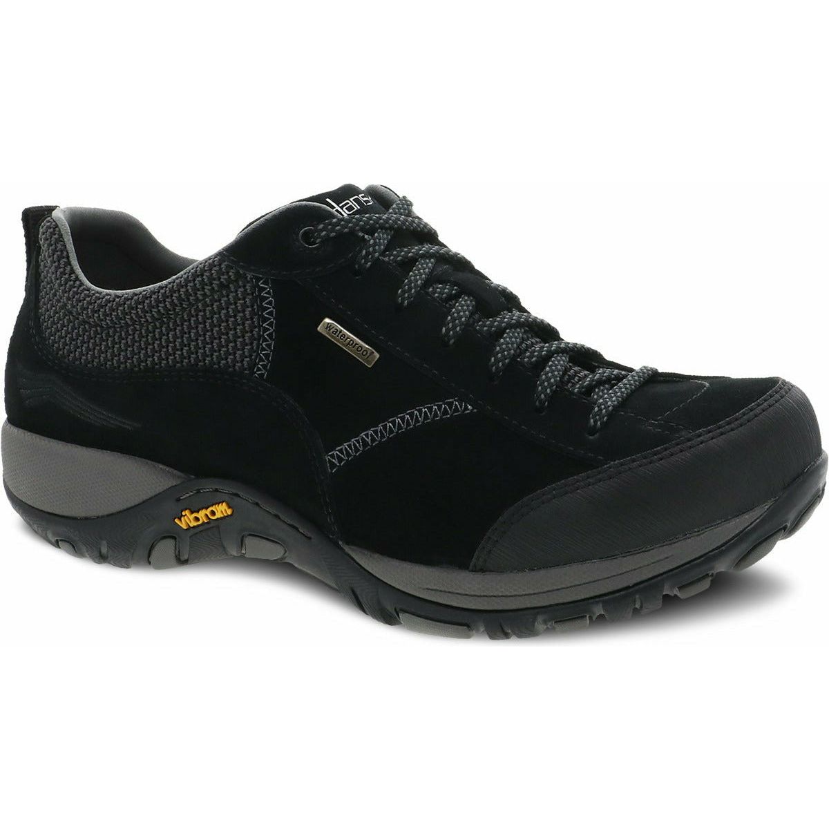 DANSKO Women's Wide Width Paisley Black Suede Clogs - Comfortable Slip-Resistant Shoes for Nurses, Teachers & Healthcare Professionals