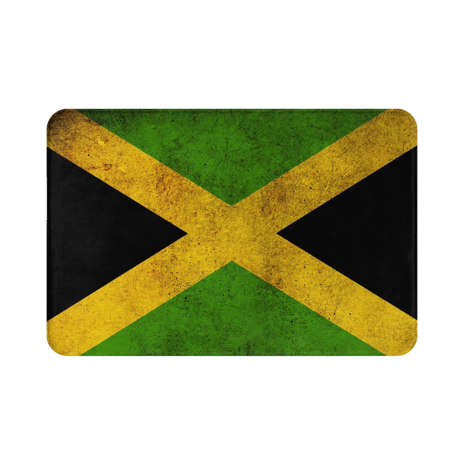 Jamaican Flag Bath Rugs - Non-Slip Absorbent Doormat for Bathroom, Kitchen & Entrance - Outdoor/Indoor Use - Perfect for Home Decor, Caribbean Theme Parties & Patriotic Display