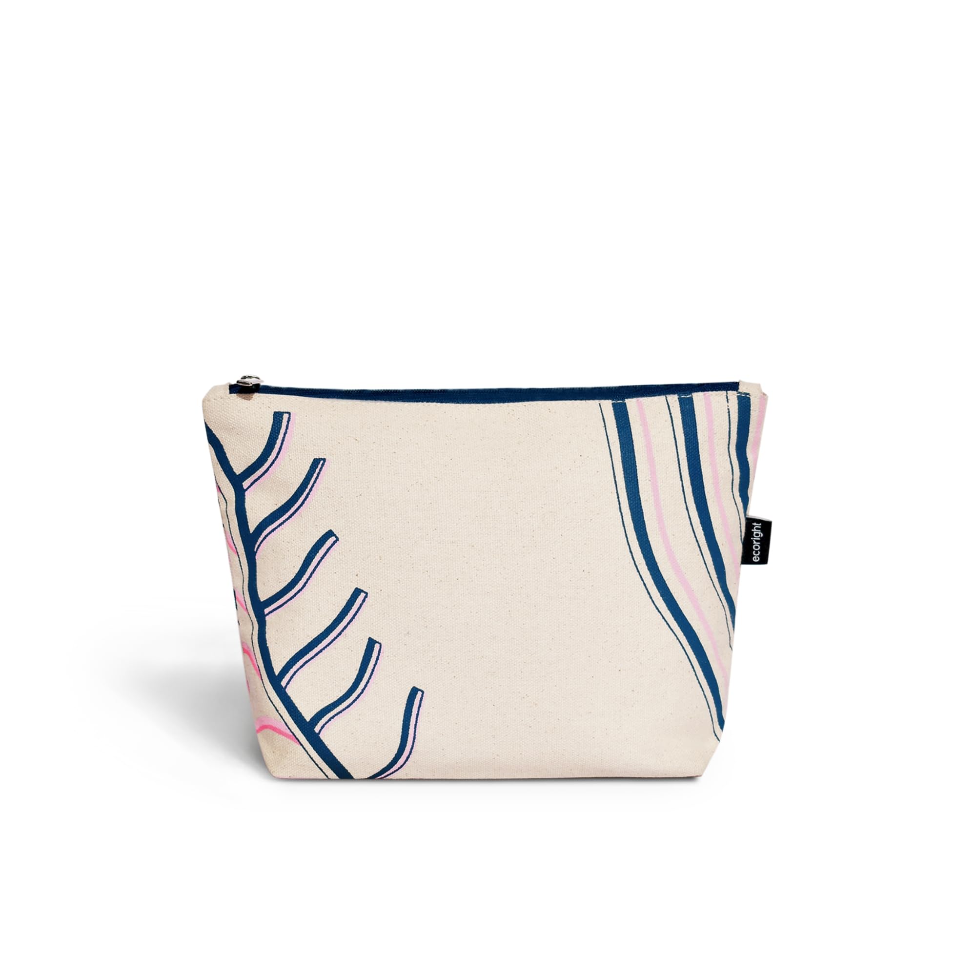 EcoRight Canvas Makeup Pouch for Women & Girls - Waterproof Cosmetic Bag with Recycled Lining - Perfect for Travel, Gym, School & Daily Essentials Organization