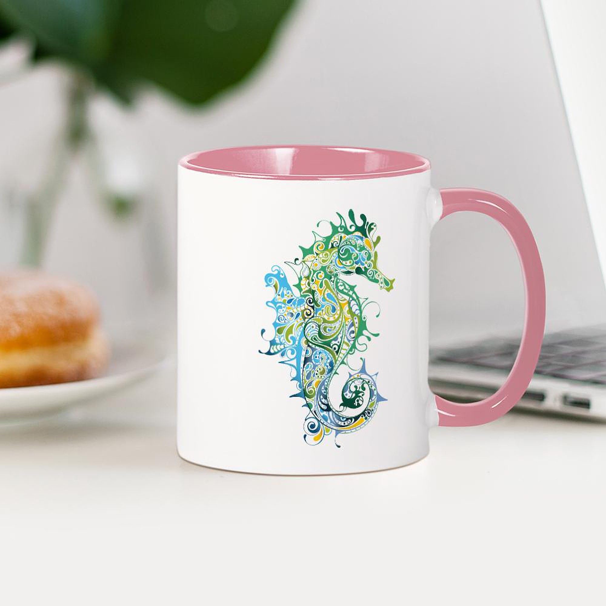 Paisley Seahorse Ceramic Coffee Mug 11 oz (325 ml) - Perfect for Home, Office & Gifts | CafePress