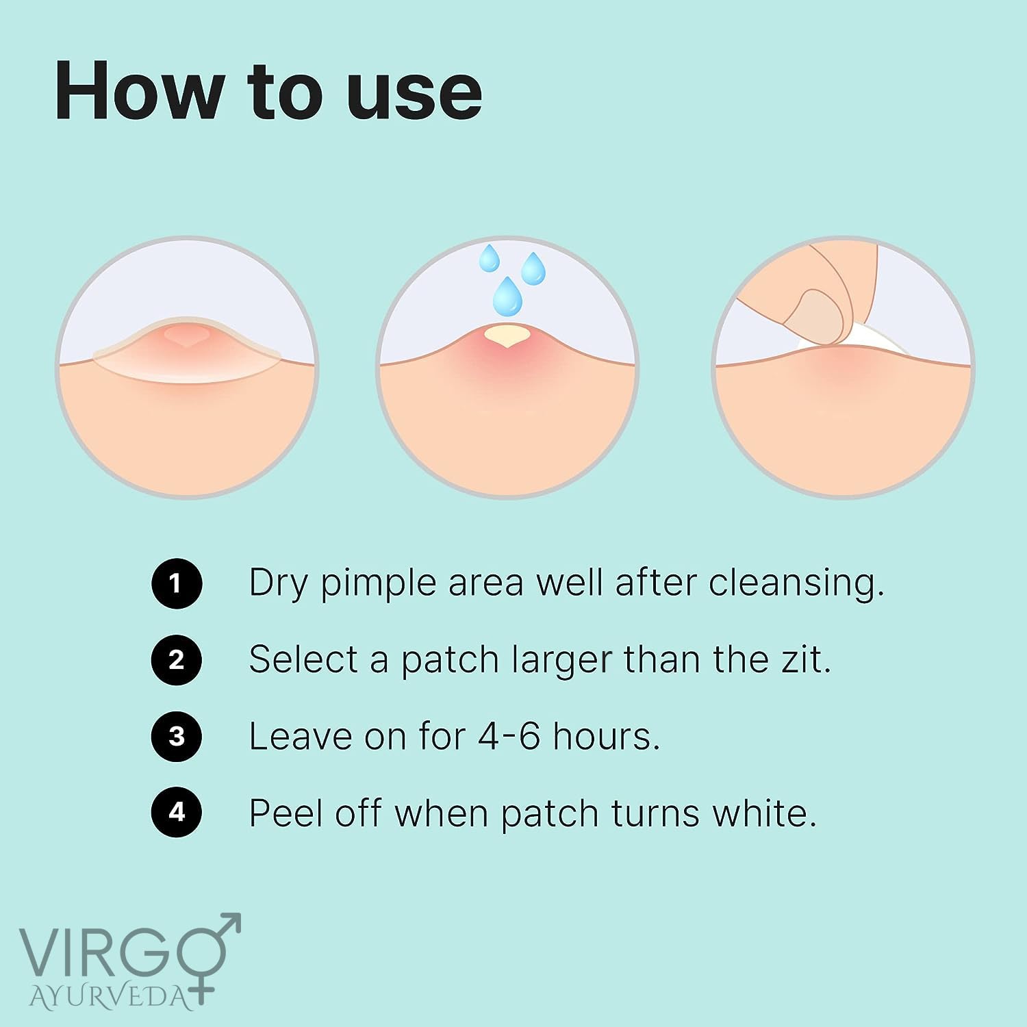 Virgo Ayurveda Hydrocolloid Acne Pimple Patches with Tea Tree & Neem - 72 Count Spot Treatment Stickers for Face & Skin | Fast Healing for Zits, Blemishes & Breakouts | Perfect for Overnight Use & Travel
