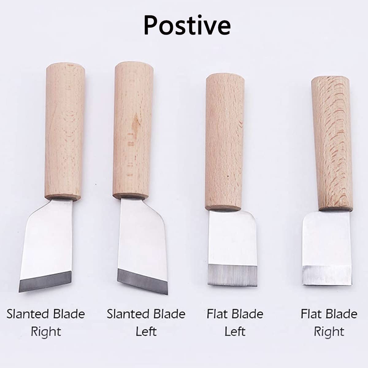 WUTA Skiving Knife for Leather Craft - High Speed Steel DIY Cutting Tool with Flat & Slanted Blade (2 Pack, Left Handed) - Perfect for Leatherworking, Bookbinding & Shoemaking Projects