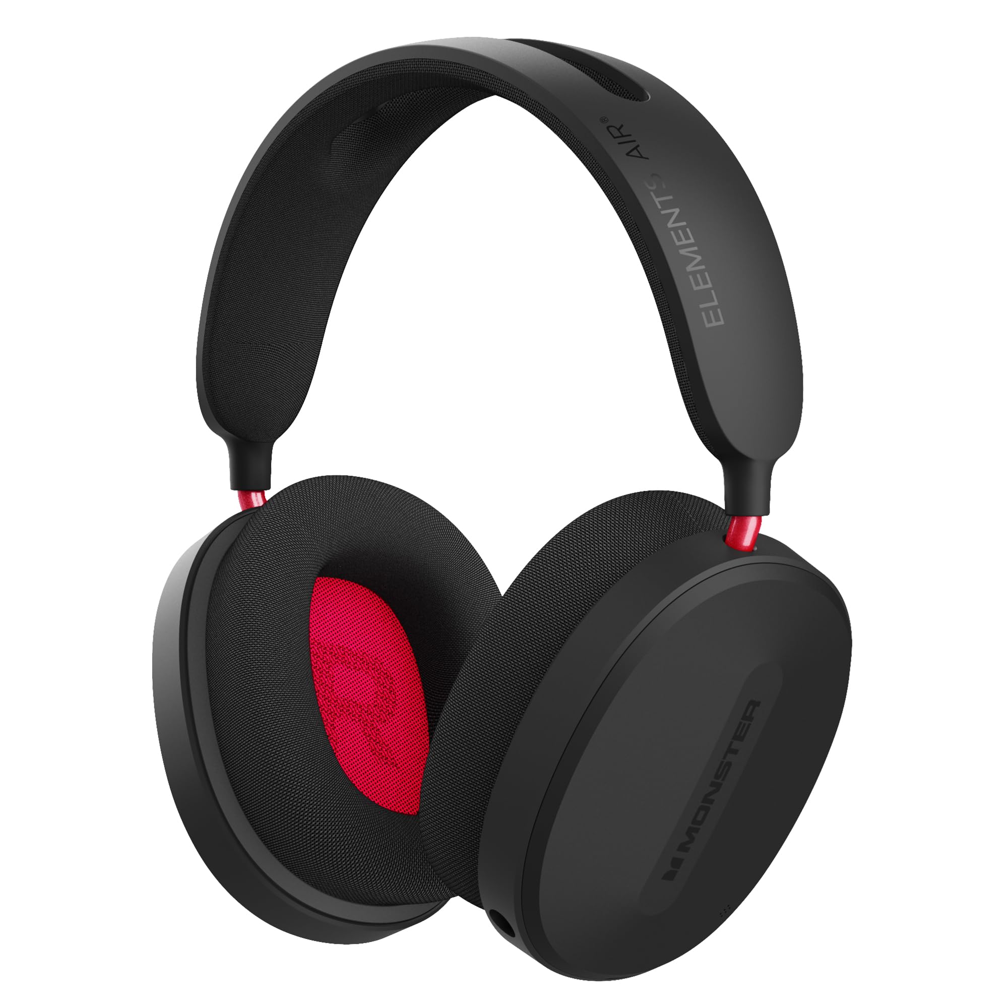 Monster Elements Air Wireless Bluetooth On-Ear Headphones - Ultra-Lightweight with Detachable Pro Mic, 50mm Drivers, 60H Playtime - Perfect for Gaming, Travel & Work (Includes Protective Case)