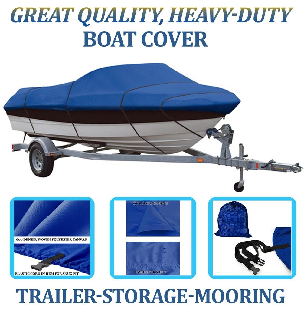 SBU Blue Boat Cover for Tracker PRO DEEP V-17 - Waterproof Storage & Mooring Protection