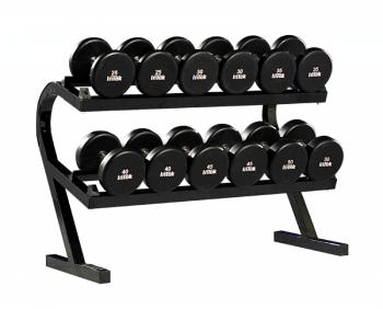 Powertec WB DR16 Two Tier Dumbbell Rack - Heavy Duty Dumbbell Storage Stand for Home Gym & Commercial Use - Organize 16 Pairs of Dumbbells Up to 150 lbs - Perfect for Garage, Basement & Fitness Studio Workouts