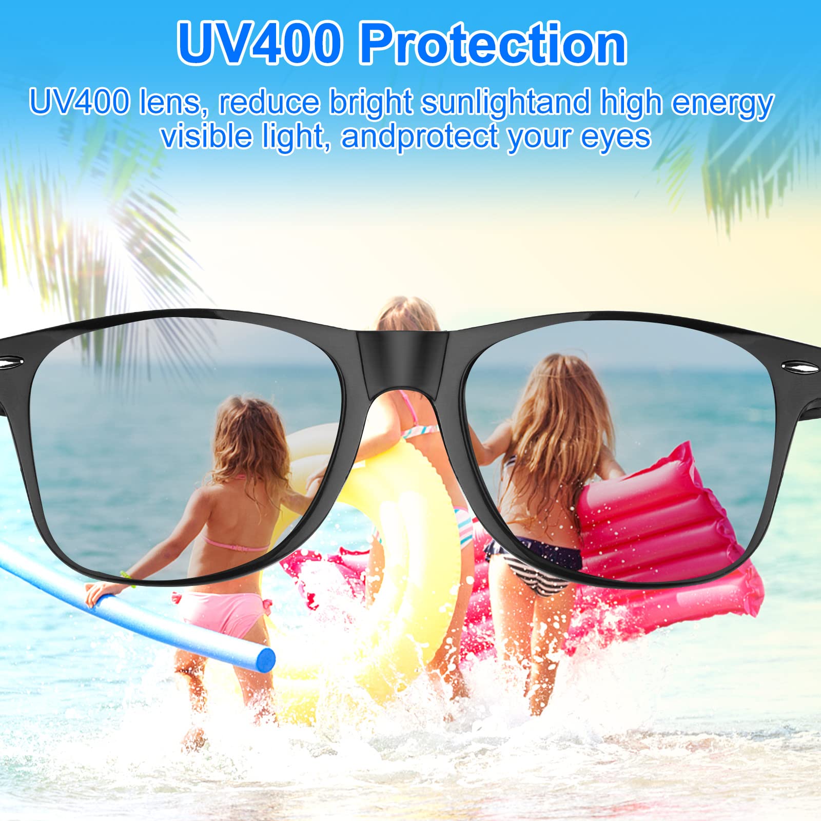 24 Pack Kids Sunglasses Bulk - Fun Party Glasses for Boys & Girls Birthday, Summer Party Favors & Goody Bag Fillers - UV Protection Sunglasses for Outdoor Play, Beach Day & Pool Party Accessories