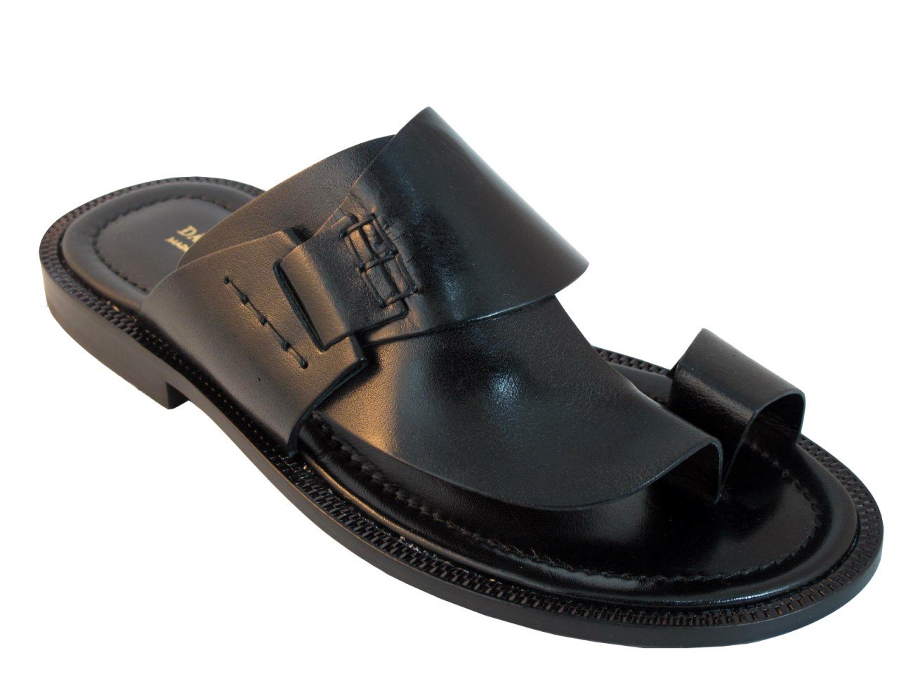 DaVinci Men's Italian Leather Push Toe Sandals - Premium Comfort Summer Casual Shoes for Beach, Vacation & Outdoor Walking