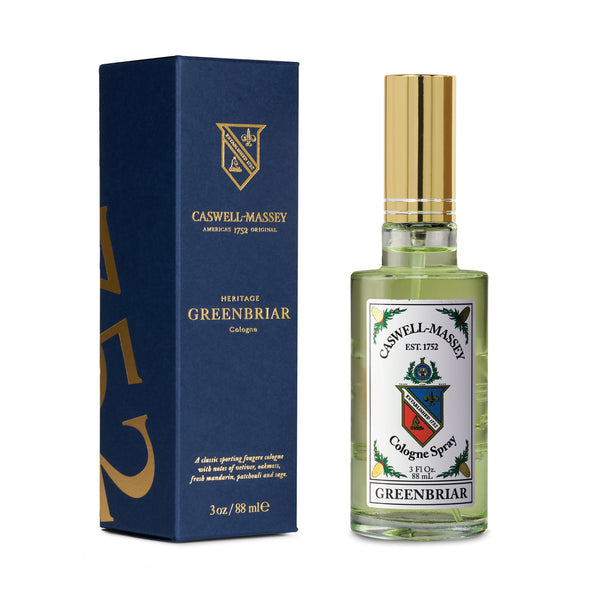 Caswell Massey Greenbriar Cologne for Men - 3 oz Eau de Cologne Spray - Fresh & Woody Fragrance - Perfect for Daily Wear, Office & Special Occasions
