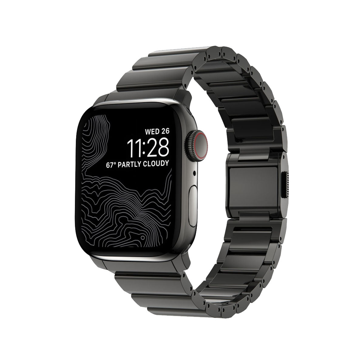 Nomad Apple Watch Band 40mm / 41mm Stainless Steel with Graphite Hardware - Durable & Stylish Replacement Strap for Workouts, Office & Everyday Wear