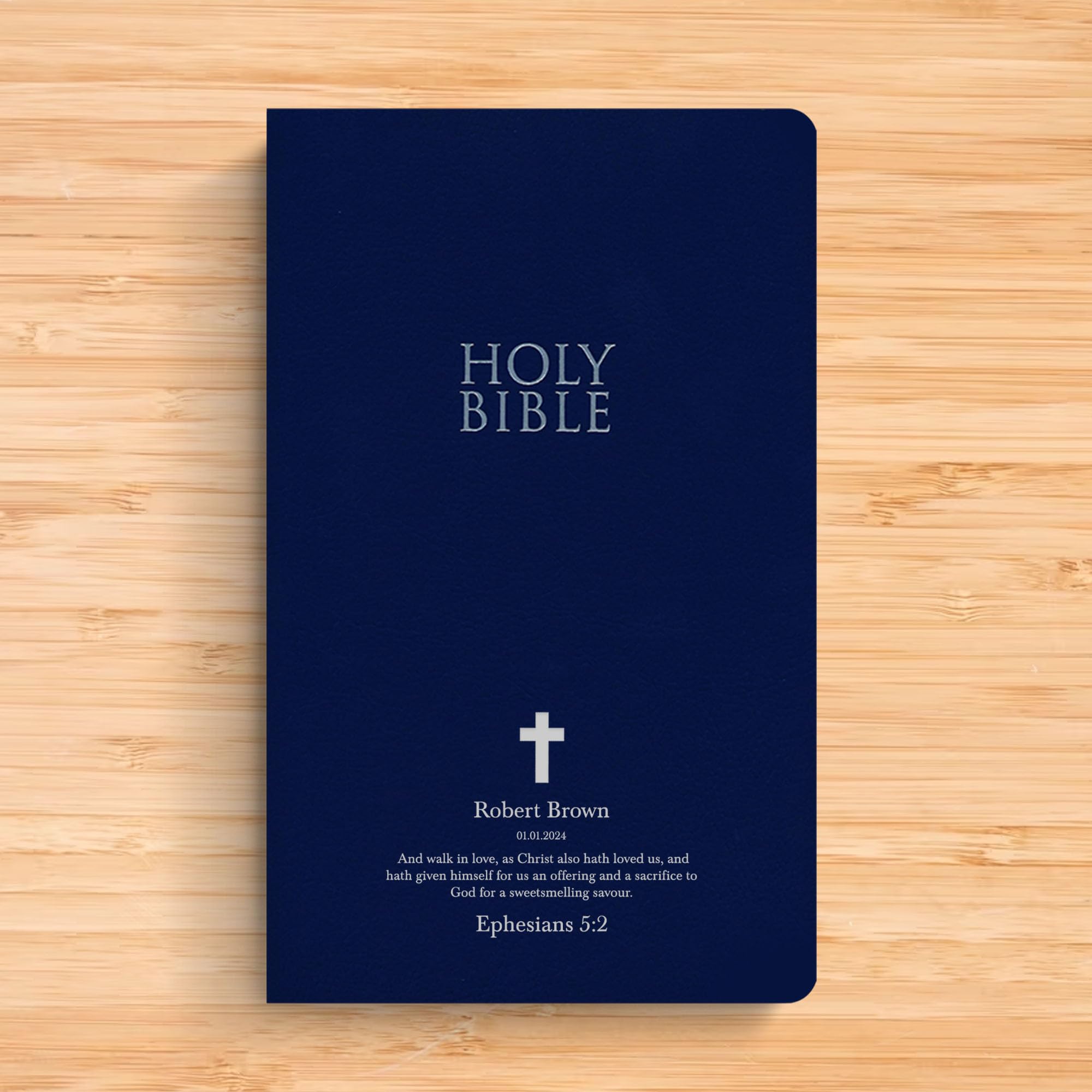 Personalized NIV Bible - New International Version Faux Leather Small Print Economy Bible with Custom Name (Up to 3 Rows) & Red-Highlighted Verses - Perfect Gift for Christian Events, Bible Study & Religious Occasions
