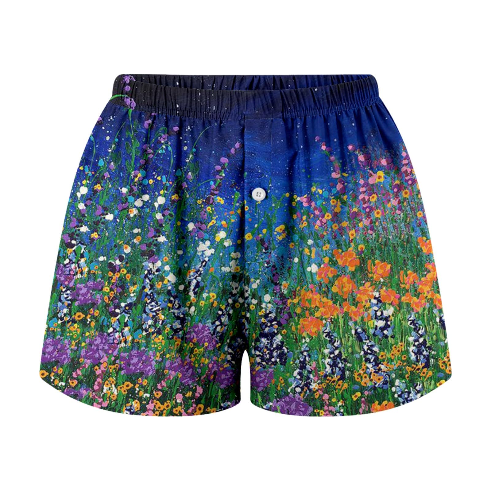 Trendy Floral Printed High Waist Sweat Shorts for Women - Y2K Wide Leg Summer Shorts | Perfect for Cruise Outfits, Beach Vacations & Casual Streetwear