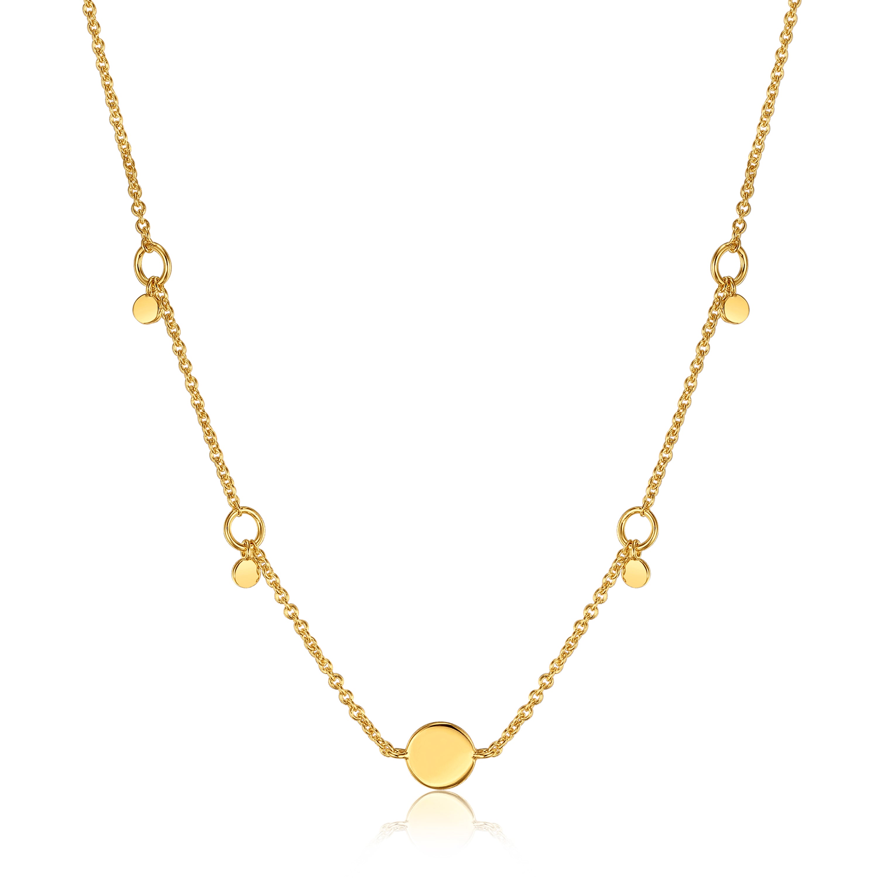 Geometry Drop Discs Necklace - Minimalist Geometric Pendant Jewelry for Women - Perfect for Everyday Wear, Layering & Gift Giving