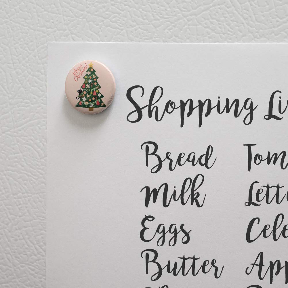 Christmas Tree Shaped Cat Kitchen Refrigerator Locker Button Magnet - Fun Holiday Decor for Fridge, Office & Home Organization