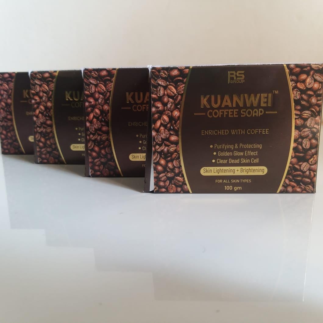 Kuanwei Coffee Soap - Natural Exfoliating & Moisturizing Bar for Face & Body - Perfect for Daily Skincare & Gift Sets