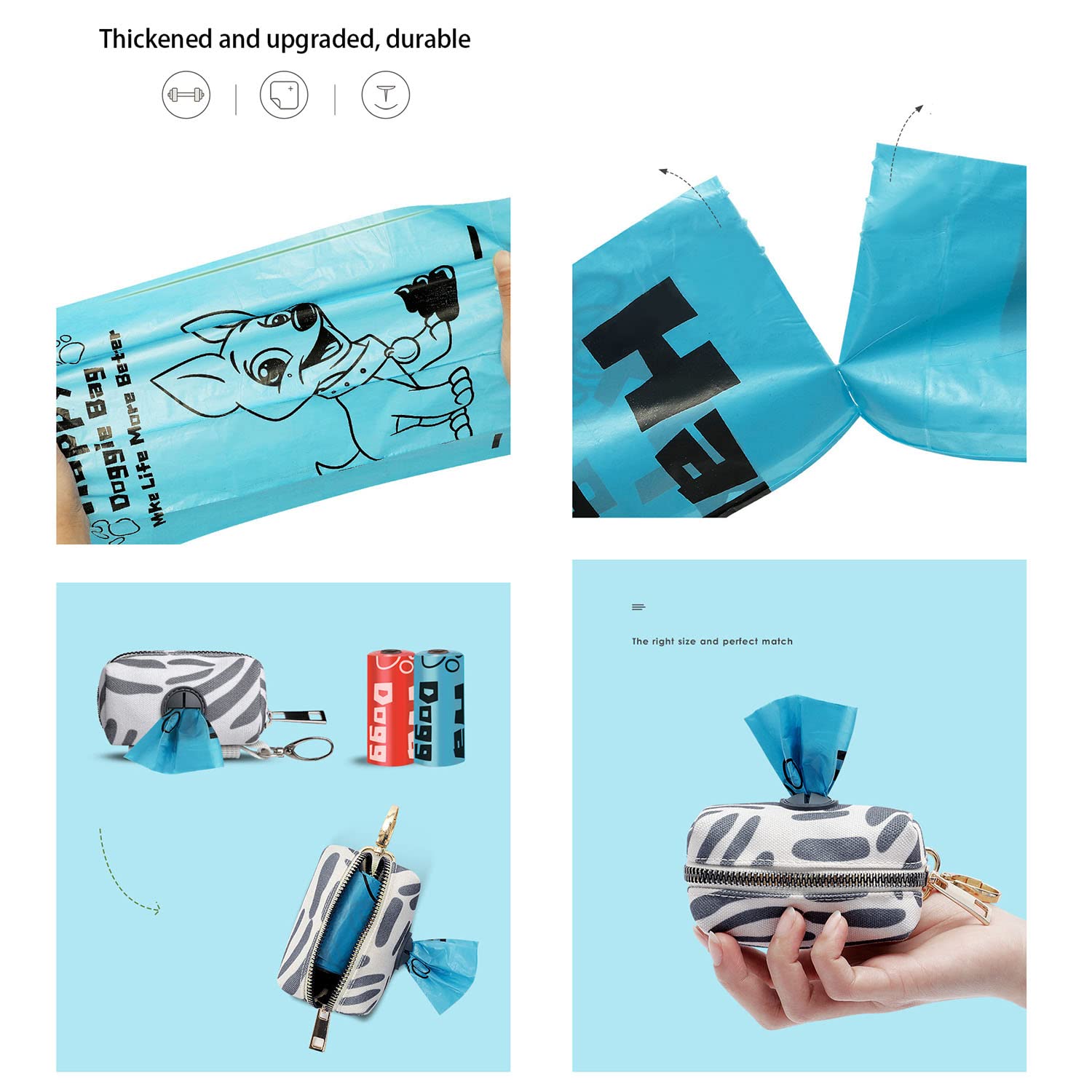 Eco-Friendly Biodegradable Dog Poop Bags with Dispenser - Leak Proof, Waterproof & Extra Strong Waste Bags for Dogs - Perfect for Walks, Parks & Travel