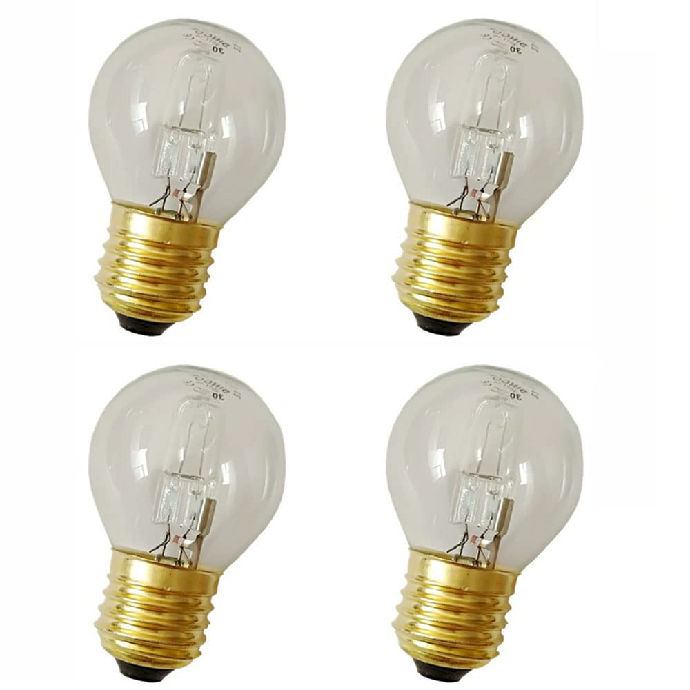 4Pcs High Temperature E27 Bulbs 500°F for Microwave Oven & Cooker - Tungsten Filament Salt Lamp Bulbs 110-250V - Perfect for Kitchen Appliances, Himalayan Salt Lamps & High Heat Fixtures