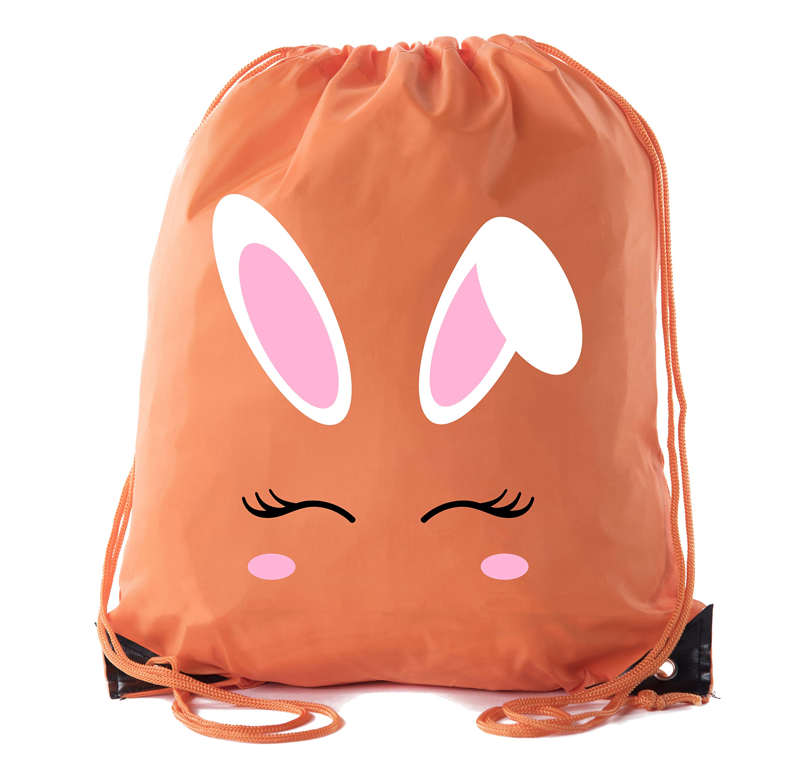 Easter Basket Bags - Bulk Drawstring Backpacks for Easter Party Favors & Goodie Bags with Cute Bunny Face Design | Perfect for Easter Egg Hunts, Kids Party Gifts & Spring Celebrations