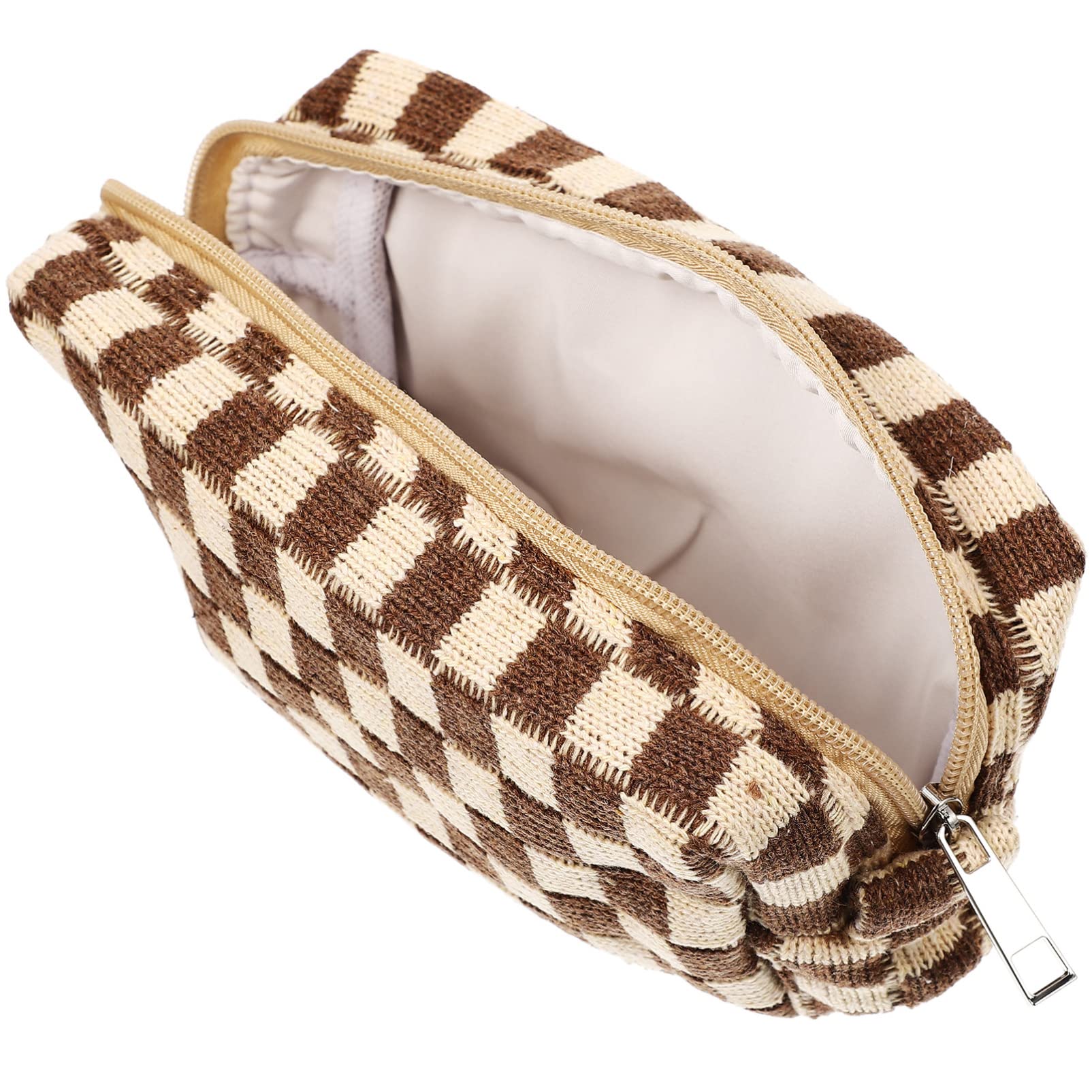 SOIMISS Checkered Makeup Bag for Women & Girls - Waterproof Cosmetic Organizer, Travel Toiletry Pouch, Makeup Brush Storage Case - Perfect for Travel, Gym, Daily Use & Gift Giving