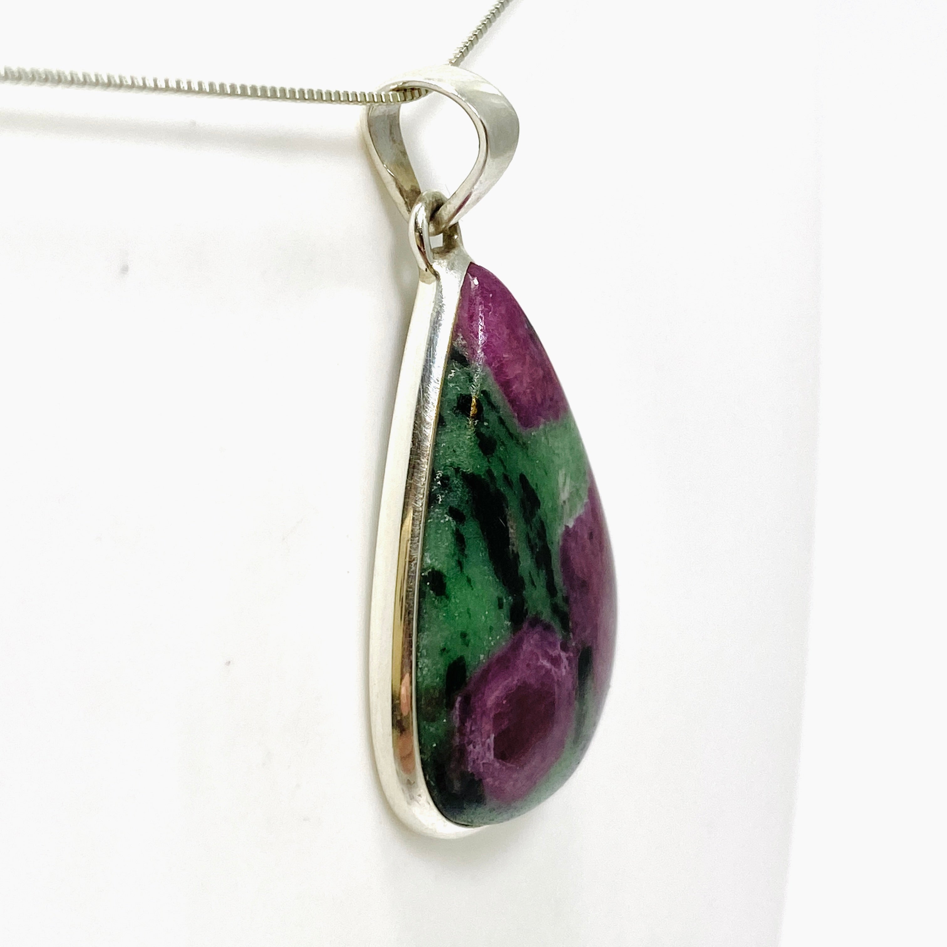 Natural Ruby Zoisite Teardrop Cabochon Pendant - Handmade Gemstone Jewelry PPGJ987 | Perfect for Healing Crystal Necklaces & Spiritual Gifts