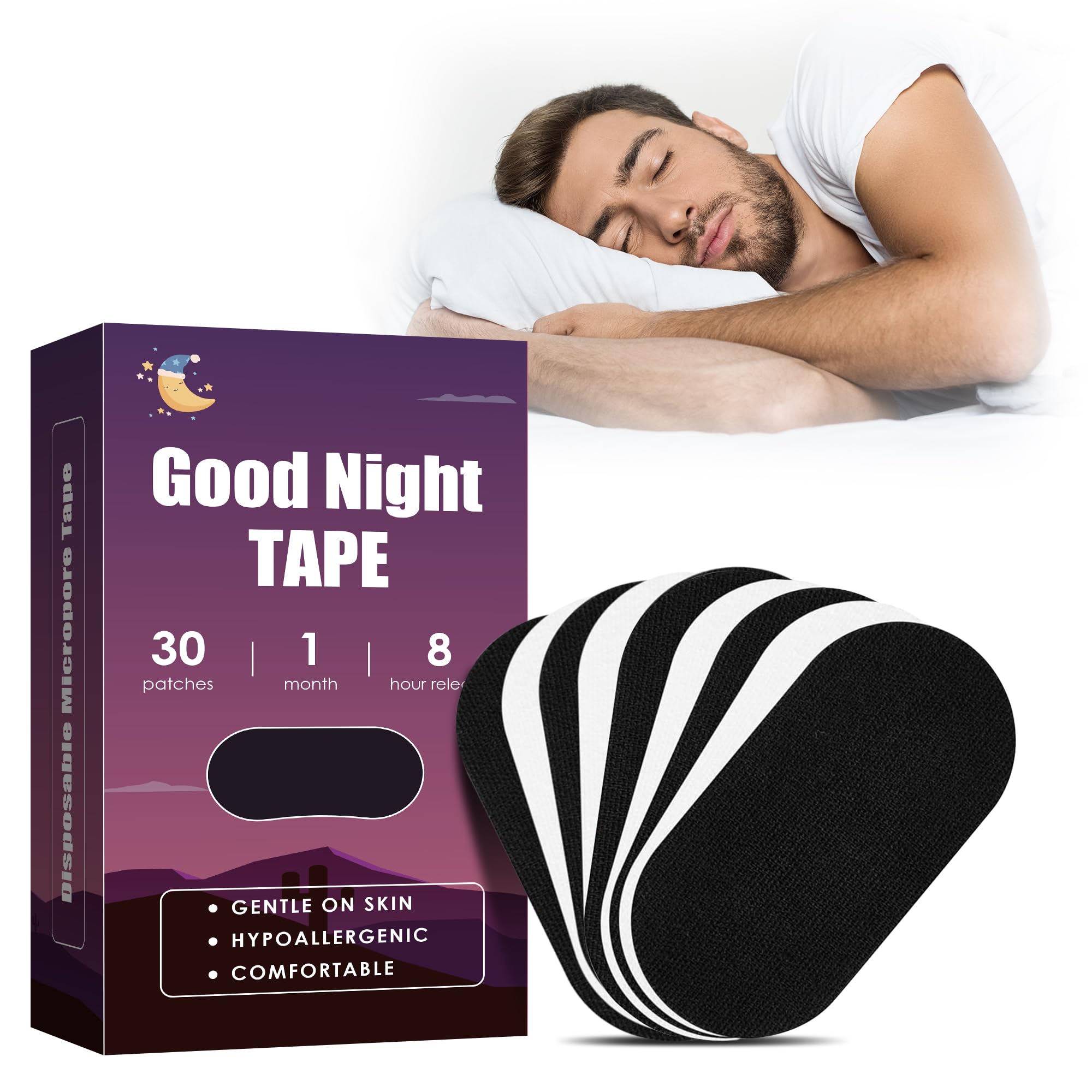 30-Pack Hypoallergenic Breathable Tape Strips for Men & Women - Pain-Free Removal, Soft Medical Grade Fabric, Latex-Free - Ideal for Wound Care, Sports Injuries & Sensitive Skin